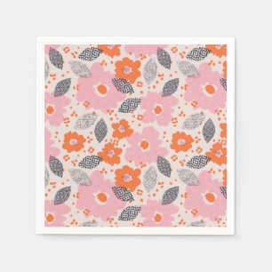 Serviette En Papier Modèle floral rétro mou