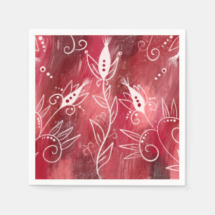 Serviette En Papier Modèle Floral rouge