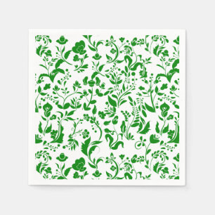 Serviette En Papier Modèle floral vert G01. Aucun groupe