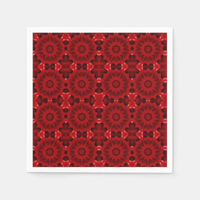 Serviette En Papier Modèle géométrique standard rouge écarlate (Devant)