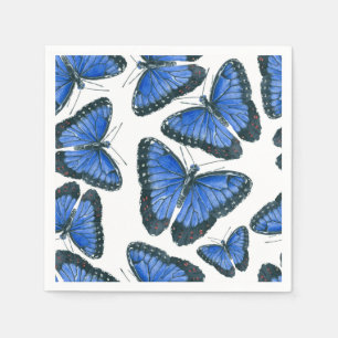 Serviette En Papier Modèle motif de papillon bleu morpho