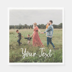 Serviette En Papier Modèle photo et texte personnalisé
