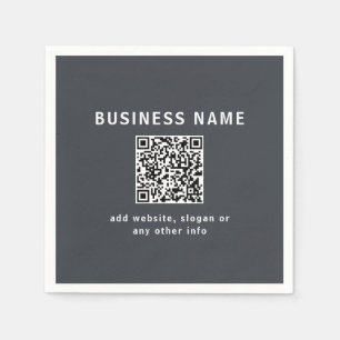 Serviette En Papier Modèle simple pour votre code QR Gris charbon