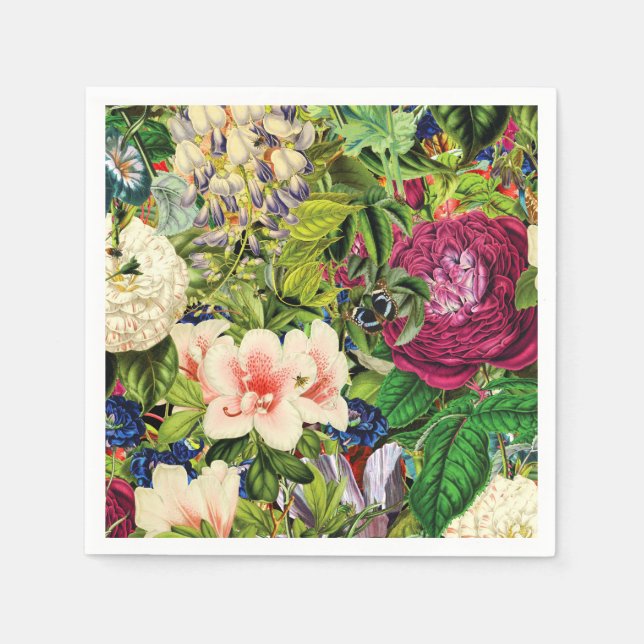 Serviette En Papier Modèle végétal vintage (Devant)