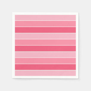 Serviette En Papier Modèle vierge rayé personnalisable rose rouge blan