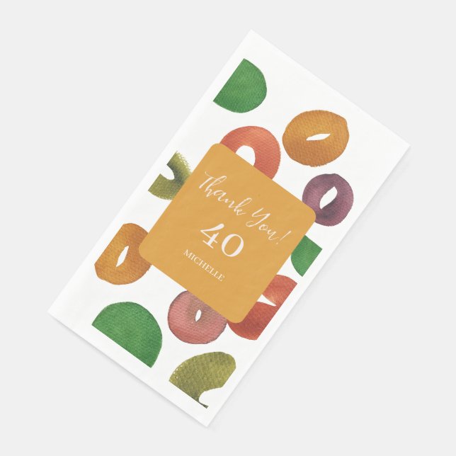 Serviette En Papier Modern Artistic Autumn Colorful Pattern Birthday (Coin)