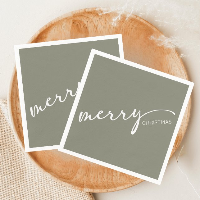 Serviette En Papier Modern Christmas (Modern Merry Christmas Holiday Napkin)