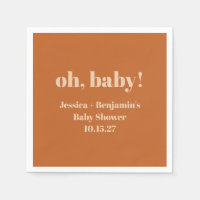 Modern Cute Terracotta Baby shower Nom personnalis