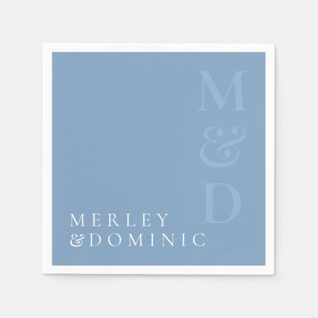 Serviette En Papier Modern Dusty Blue Wedding Dinner Party (Devant)