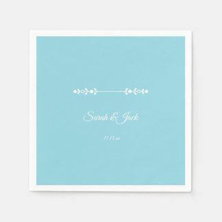 Serviette En Papier Modern Light Blue & White Cocktail