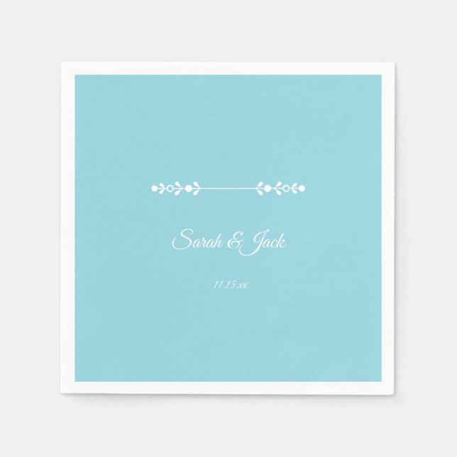 Serviette En Papier Modern Light Blue & White Cocktail (Devant)
