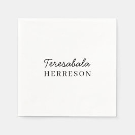 Serviette En Papier Modern Neutral Monogram Design