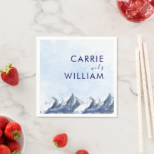 Modern Winter Mountain Pattern Wedding