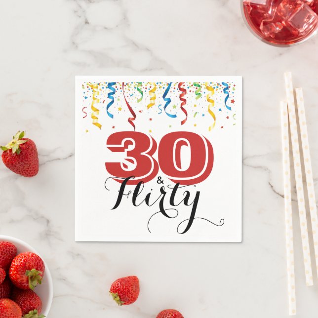 Serviette En Papier Moderne 30e anniversaire 30 & FLIRTY Fun (En situation)