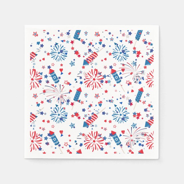 Serviette En Papier Moderne 4 juillet Motif 03 (Devant)