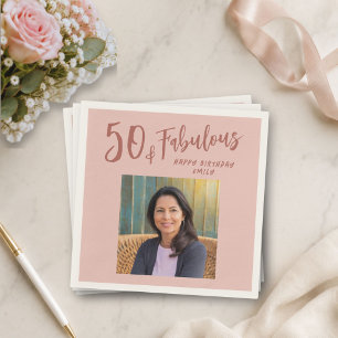 Serviette En Papier Moderne 50 ans et Fabuleux Photo 50e Anniversaire