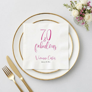 Serviette En Papier Moderne 70 ans et Fabuleux Nom Date 70e Anniversai