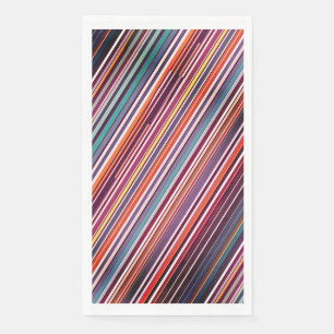 Serviette En Papier Moderne Abstrait à Rayures Verticales en Plum et S