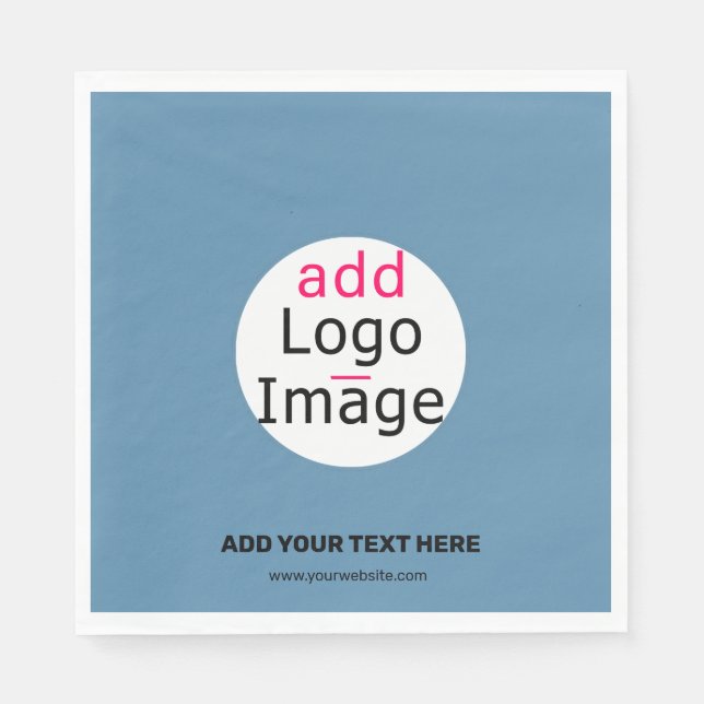 Serviette En Papier Moderne Ajouter Votre Logo Promo Personnalisable D (Devant)