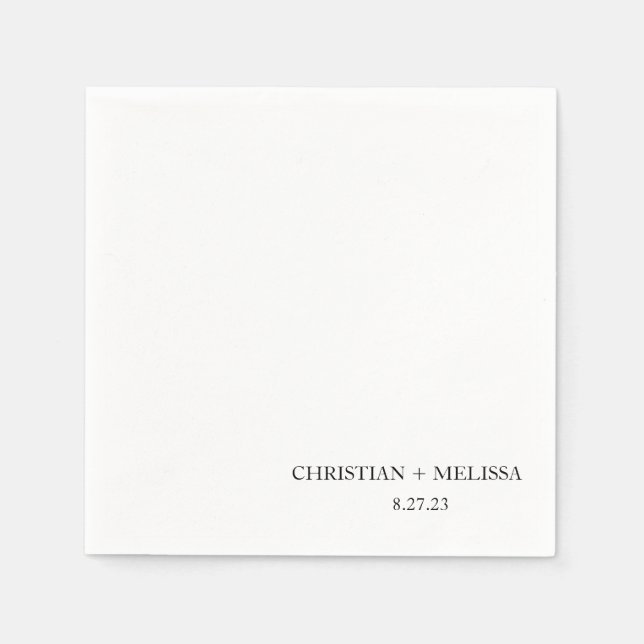 Serviette En Papier Moderne Chic mariage personnalisé Napkin (Devant)