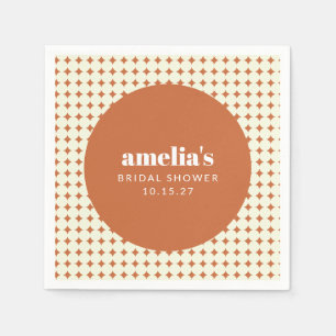 Serviette En Papier Moderne Chic Tomettes Points Personnalisé Mariage