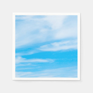 Serviette En Papier Moderne Ciel Bleu Nuages Blancs Modèle Élégant