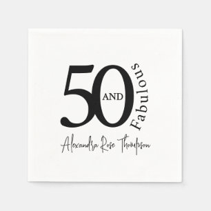 Serviette En Papier Moderne Cinquante ans et Fantastique Fête d'annive