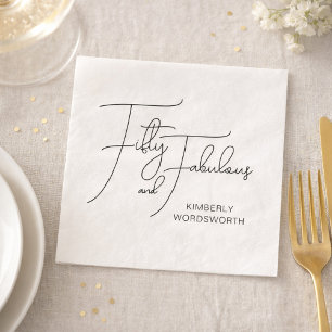 Serviette En Papier Moderne Cinquante ans et Incroyable Fête d'anniver