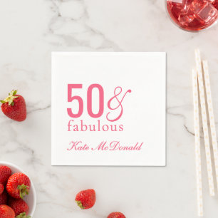 Serviette En Papier Moderne Cinquante ans et Incroyable Fête d'anniver