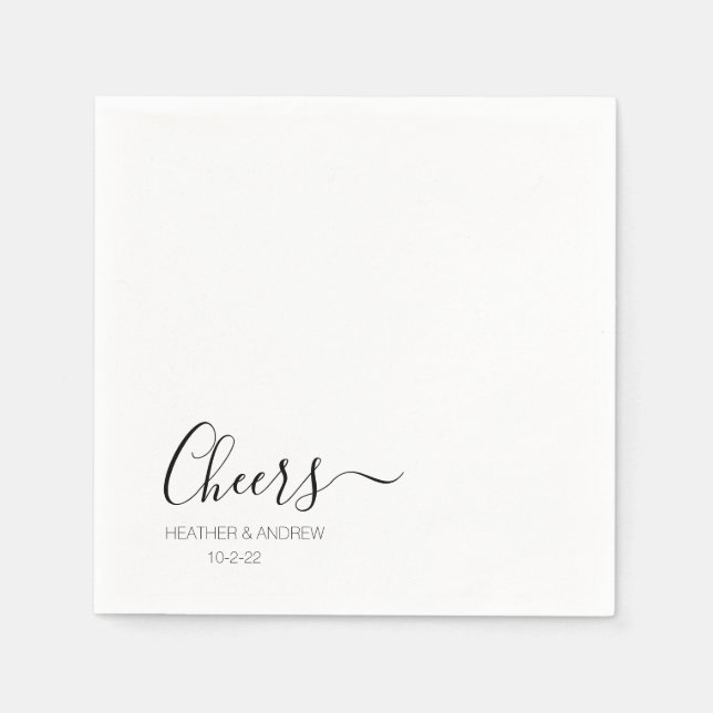 Serviette En Papier Moderne Élégant Mariage personnalisé serviettes si (Devant)