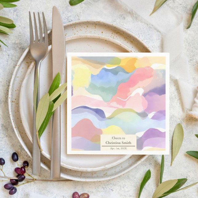 Serviette En Papier Moderne esthétique Pastel Spring Retraite Party (Modern Aesthetic Pastel Spring Retirement Party)