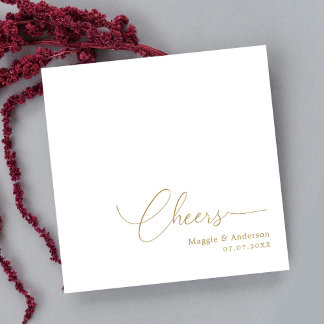 Serviette En Papier Moderne et chic : Mariage personnalisé