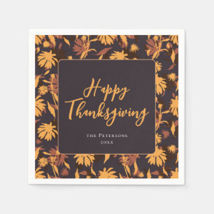 Serviette En Papier Moderne et élégant Bon thanksgiving Coneflowers
