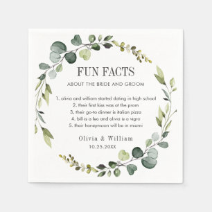 Serviette En Papier Moderne Eucalyptus Wreath Fun Faits Mariage Boho