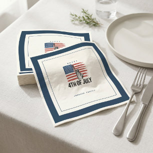 Serviette En Papier Moderne fête de barbecue patriotique minimaliste d