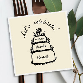 Serviette En Papier Moderne Fêtons le Mariage personnalisé Napkin
