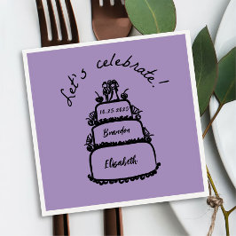 Serviette En Papier Moderne Fêtons le Mariage personnalisé Napkin