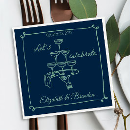 Serviette En Papier Moderne Fêtons le Mariage personnalisé Napkin