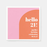 Moderne Gras Cute Rose Orange 21e Anniversaire Per
