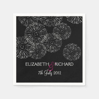 Serviette En Papier Moderne Mariage Blanc Bohème Chic Daisy