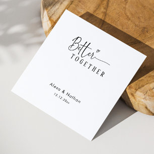 Serviette En Papier Moderne Meilleur Coeur Ensemble mariage personnali