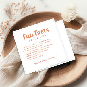 Serviette En Papier Moderne Minimal Fun Facts Anniversaire Année