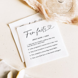 Serviette En Papier Moderne minimaliste Fun Fun Fun Faits Mariage