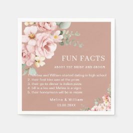 Serviette En Papier Moderne rose Floral Fun Faits Mariage