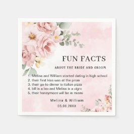 Serviette En Papier Moderne rose Floral Fun Faits Mariage