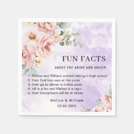 Serviette En Papier Moderne rose Floral Fun Faits Mariage