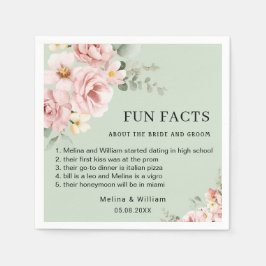 Serviette En Papier Moderne rose Floral Fun Faits Mariage