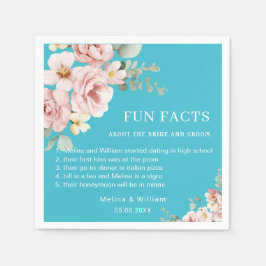 Serviette En Papier Moderne rose Floral Fun Faits Mariage