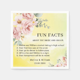 Serviette En Papier Moderne rose Floral Fun Faits Mariage