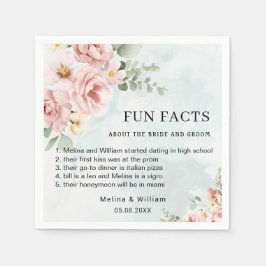 Serviette En Papier Moderne rose Floral Fun Faits Mariage